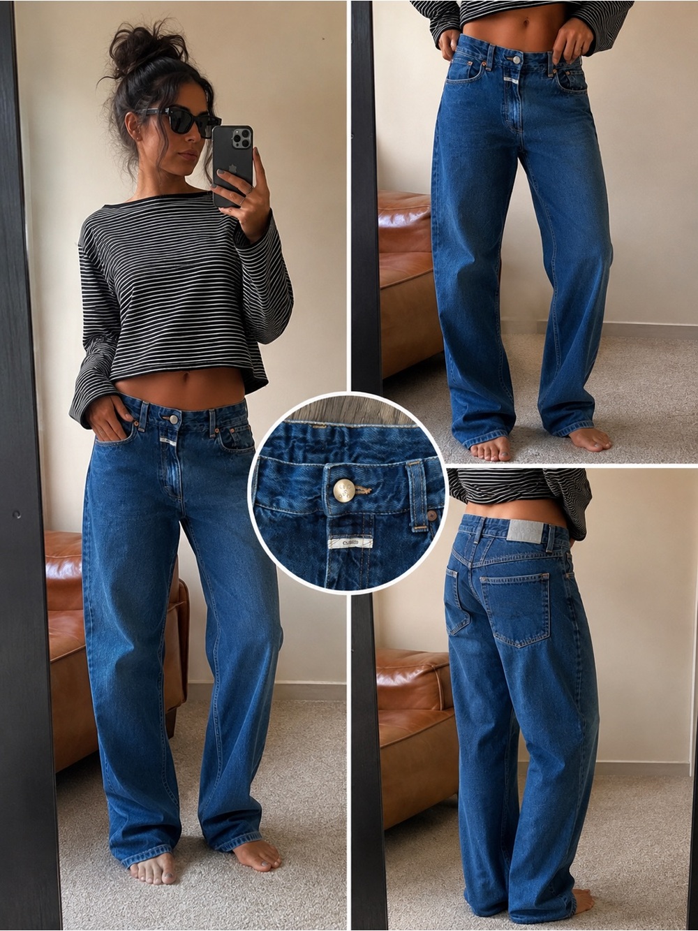 CLOSED Italian Blue Denim Straight Leg Jeans Low Rise Y2K 27